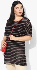 All Black Striped Tunic women