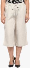 All Cream Solid Culottes women