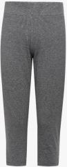 All Grey Melange Solid Capri women