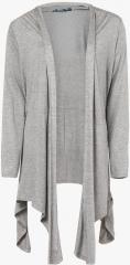 All Grey Milange Self Design Shrug women