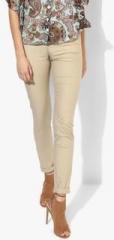 Allen Solly Beige Solid Chinos women