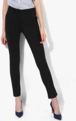 Allen Solly Black Solid Regular Fit Chinos women