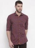 Allen Solly Blue & Rust Red Regular Fit Checked Casual Shirt Men