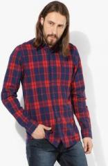 Allen Solly Blue Checked Regular Fit Casual Shirt men