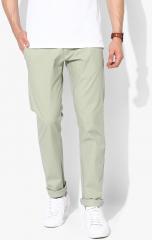 Allen Solly Green Solid Slim Fit Chinos men