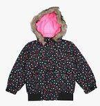 Allen Solly Junior Black Printed Parka Jacket Girls