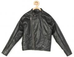 Allen Solly Junior Black Solid Bomber Jacket boys