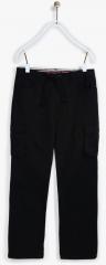 Allen Solly Junior Black Solid Slim Fit Cargos boys