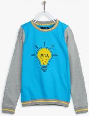 Allen Solly Junior Blue & Grey Printed Sweatshirt girls