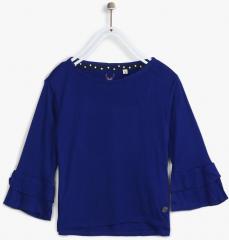 Allen Solly Junior Blue Solid Regular Top girls