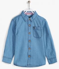 Allen Solly Junior Blue Solid Slim Fit Casual Shirt boys