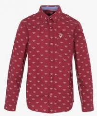 Allen Solly Junior Maroon Casual Shirt boys