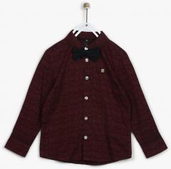 Allen Solly Junior Maroon Slim Fit Shirt boys