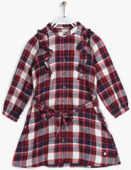 Allen Solly Junior Multicoloured Checked Casual Dress girls