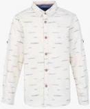 Allen Solly Junior Off White Casual Shirt boys