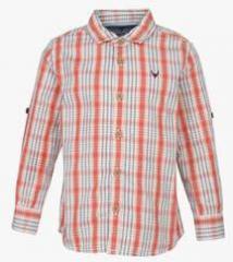 Allen Solly Junior Red Regular Fit Casual Shirt boys