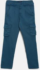 Allen Solly Junior Teal Solid Slim Fit Cargos boys