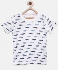 Allen Solly Junior White Printed Round Neck T Shirt boys