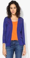 Allen Solly Navy Blue Solid Shrug women