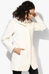 Allen Solly Off White Solid Winter Jacket women