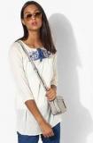 Allen Solly White Embroidered Tunic women