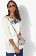 Allen Solly White Embroidered Tunic women