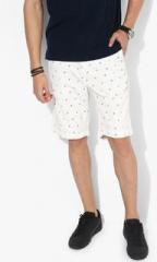 Allen Solly White Printed Slim Fit Shorts men