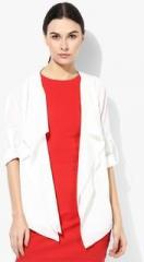 Allen Solly White Solid Summer Jacket women