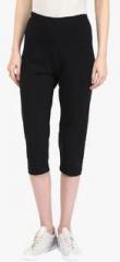 Alto Moda By Pantaloons Black Solid Capri women