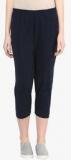 Alto Moda By Pantaloons Navy Blue Solid Capri women