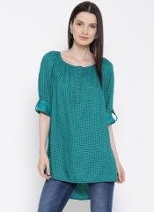 Altomoda By Pantaloons Green & Black Printed Tunic women