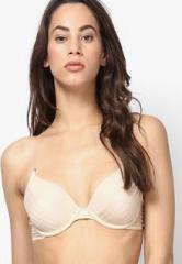 Amante Beige Solid Padded T Shirt Bra women