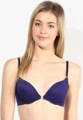 Amante Navy Blue Solid Bra women