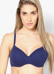 Amante Navy Blue Solid Padded Bra women