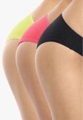 Amante Pack Of 3 Assorted Solid Low Rise Bikini women