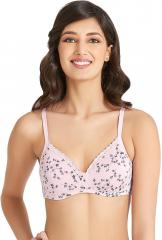 Amante Pink Printed Lightly Padded T Shirt Bra women