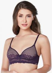 Amante Purple Solid Padded Bra women