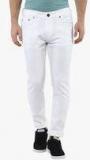 American Crew White Solid Slim Fit Jeans Men