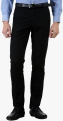 American-elm Black Solid Slim Fit Formal Trouser men