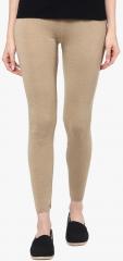 American-elm Brown Solid Leggings women