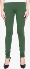 American-elm Green Solid Leggings women