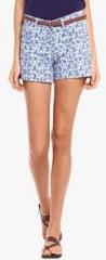 American Swan Blue Printed Shorts women