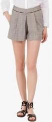 American Swan Brown Printed Shorts women