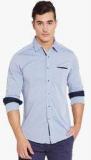 American Swan Light Blue Solid Slim Fit Casual Shirt men