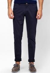 American Swan Solid Navy Blue Slim Fit Chinos men