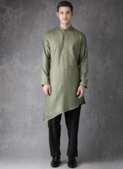 Anouk Green & Black Solid Straight Kurta Set men