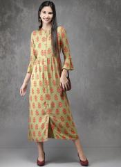 Anouk Green Printed Maxi Dress women