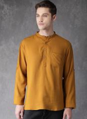 Anouk Mustard Solid Straight Kurta men