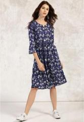 Anouk Navy Blue Coloured Printed Shift Dress men