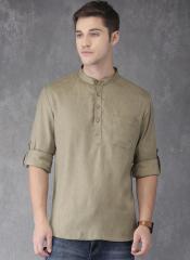 Anouk Olive Green Solid Straight Kurta men